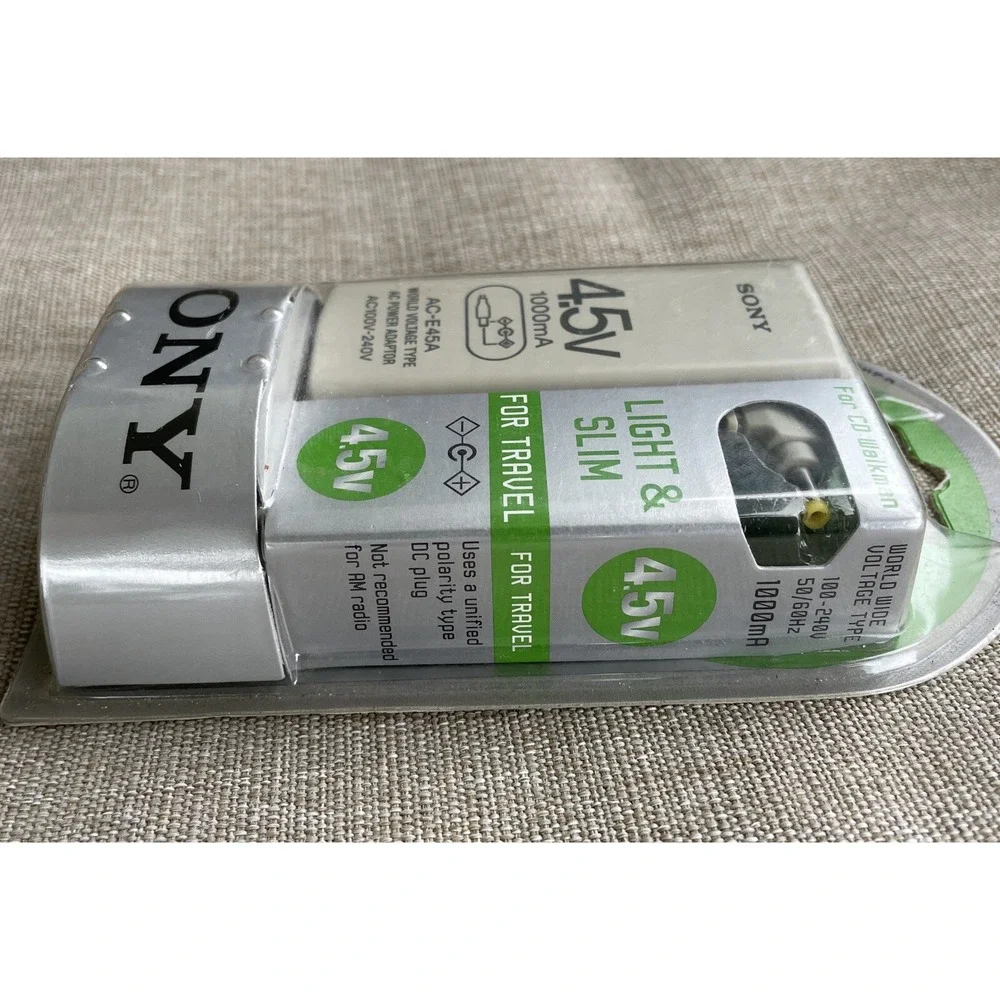 Sony AC-E45A Worldwide AC Power Adapter CD Walkman 4.5V Travel Slim Unopened
